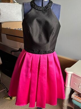Pink and black cocktail formal dress size large